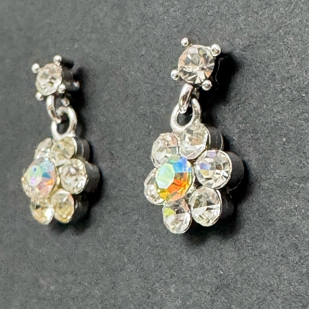 Small Crystal Flower Earrings